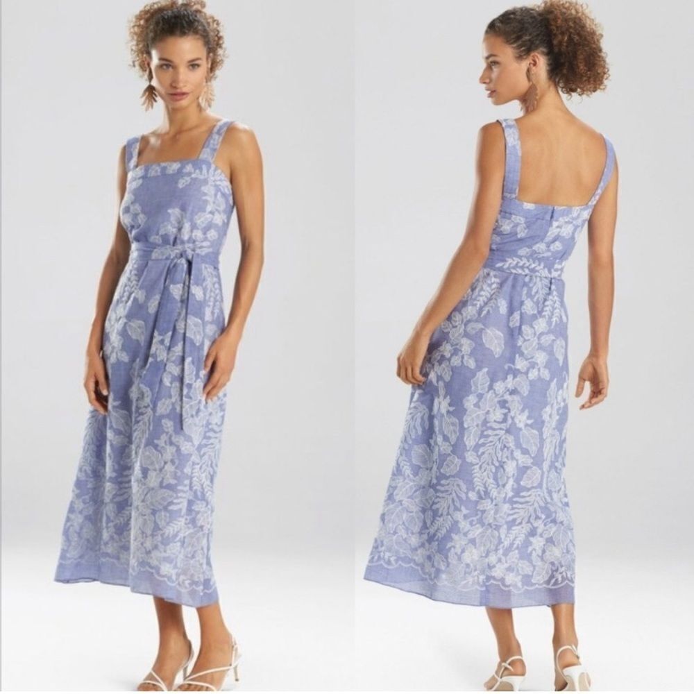 NWT Natori Dress Midi Floral Embroidered